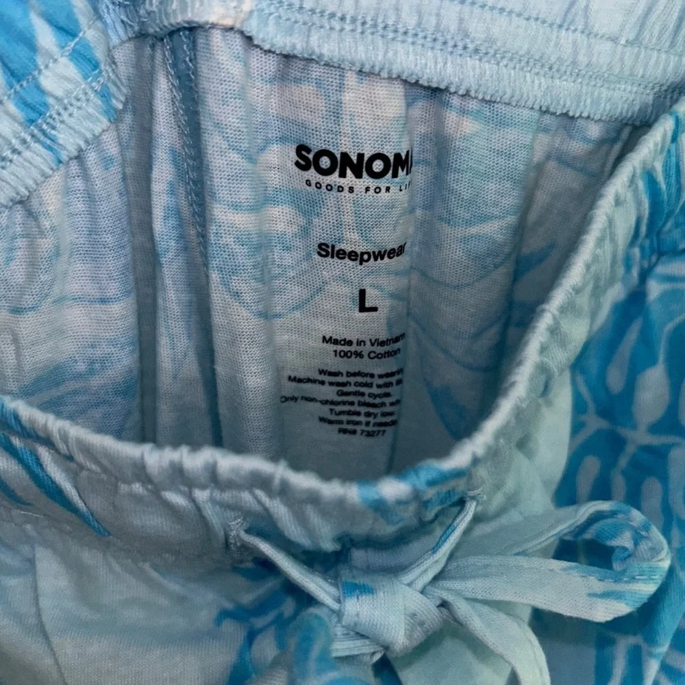 Sonoma Light Blue Leaf Pattern Sleepwear